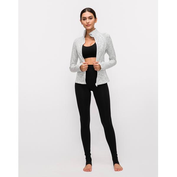 210gsm цифров печатая женщин йоги спортзала куртку спорт идущих с отверстиями большого пальца руки