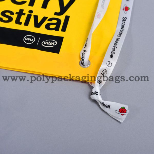 40L 0.05mm PE Plastic Drawstring Backpack For Clothing Drawstring Plastic Bags