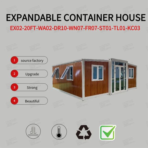 20FT and 40FT Modular Expandable Container House with Galvanized Steel Frame and Customizable Layouts