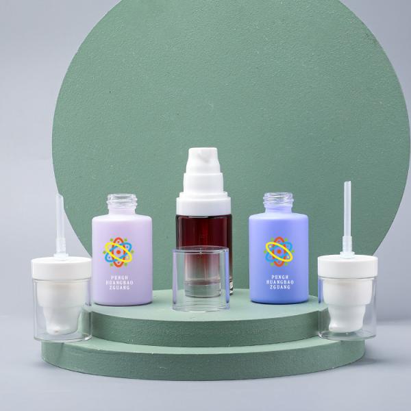 30ml 20ml Custom color skincare packaging  lotion glass bottle pump wholesale