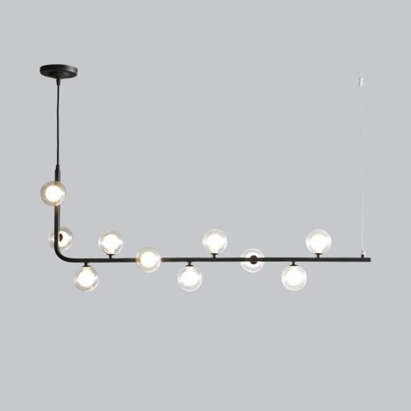Nordic Chandelier Lighting For Kitchen Bar Table long chandelier French Design Black Gold Chandelier(WH-MI-216)