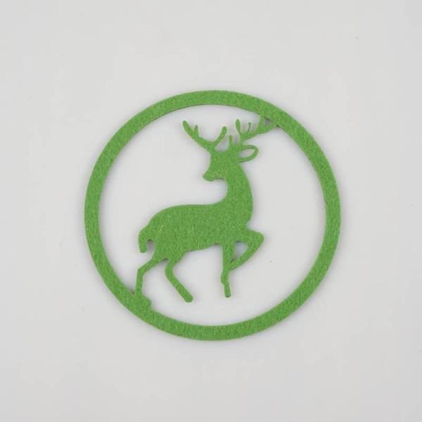 4mm Thickness Moisture Proof 10cm Christmas Felt Coasters