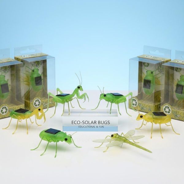 2023 New Arrivals Toys Green Color Solar Grasshopper Solar Powered Small Toys Promotional Toys