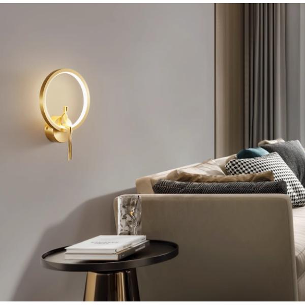 Minimalist copper wall lamp bedroom bedside lamp modern simple living room background wall lamp hotel villa stair corridor lamp