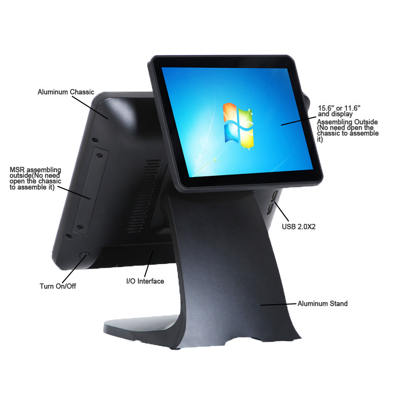 ODM POS Billing Machine For Supermarket Restaurant Dual Touch Screen
