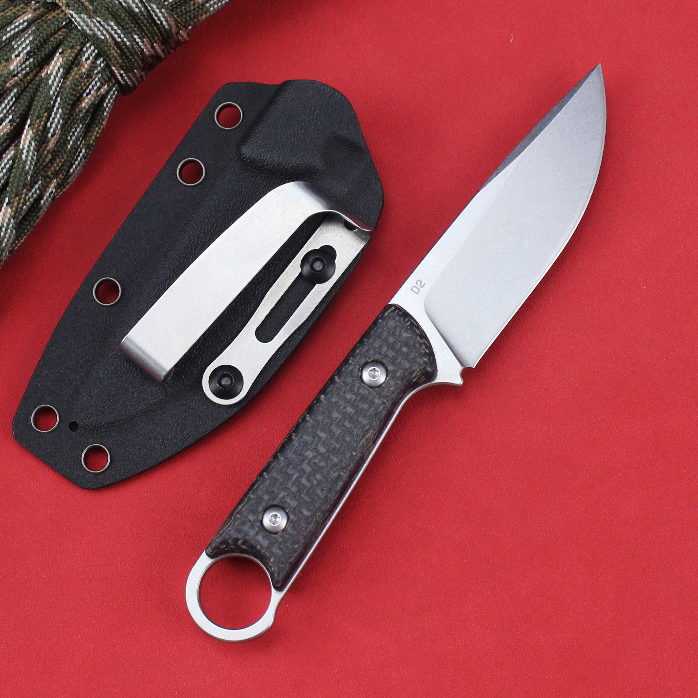 GT0178 D2 Blade High Quality Linen Handle  EDC Pocket Knives