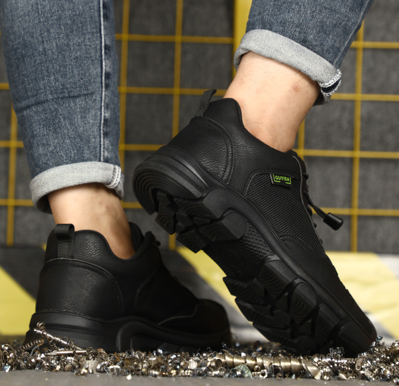 Men’s Safety Work Shoes Steel Toe Breathable Anti-Smash Puncture-Proof Comfortable Soft Sole