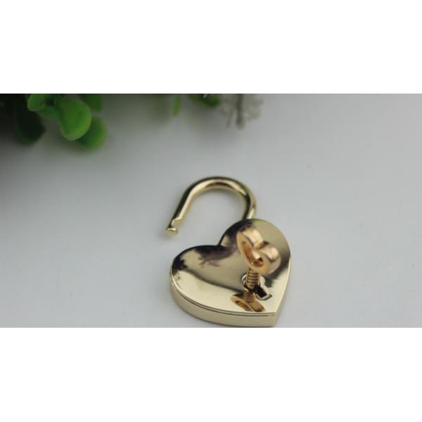 Bag heart-shaped shape light gold hardware decorative wedding padlock luggage hanging concentric lock