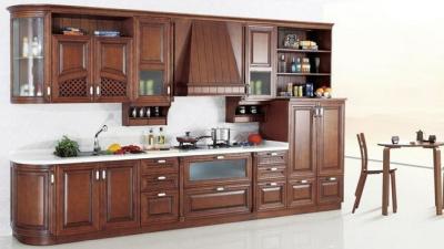Cheey solid wood kitchen cabinet set,Modern kitchen cabinet,Arc style cupboard
