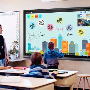 4K Resolution Interactive Smart Board with 40-50 Touch Points and Android 14.0 OS for Education and Meetings