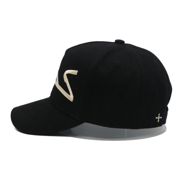 Casquette de baseball à 5 ​​panneaux taille unique/taille personnalisée en tissu de nylon avec boucle en corde de nylon sur le devant