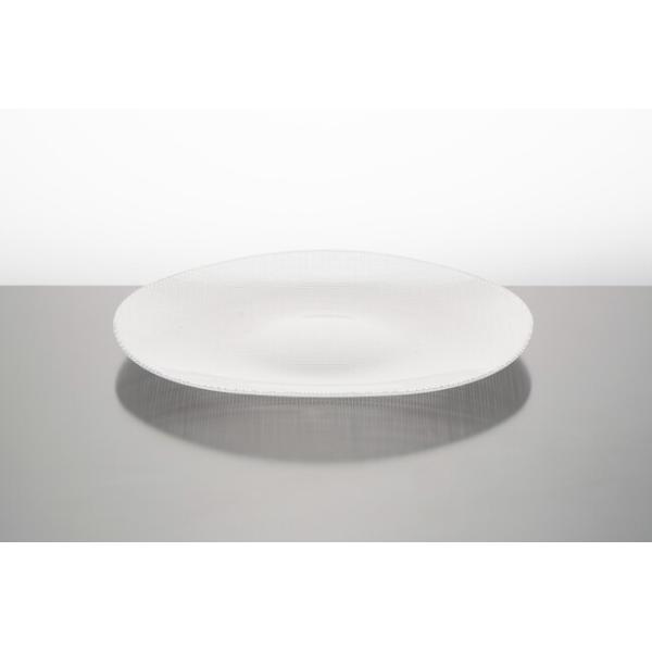 Embossed Clear Glass Kitchen Wares Dinner Plates Machine Made