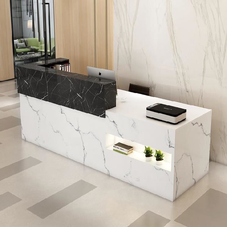 Office Furniture Salon Reception Desk with Fast Checkout Counter and Wood Style PANEL