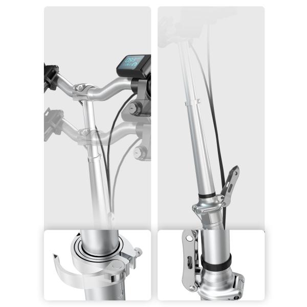 20in Lightweight Electric Folding Bike 125kg Loading With 7.5AH Hiddenbattery