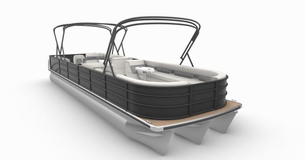 Luxury Black Pontoon Boat with 18-22 People Capacity and 29ft Length for Family and Party Cruises