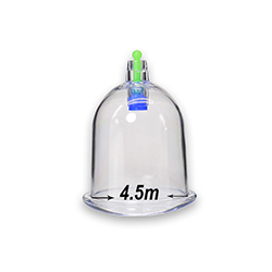 Plastic Vacuum Curve Shape Hijama Cup Class I ABS Material from CHIMEI 118-L150 4.5cm