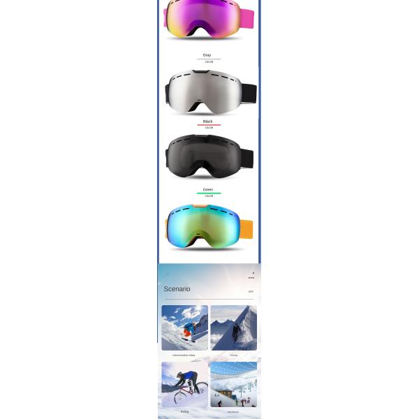 High Definition Vision Adult Ski Goggles Magnetic Spherical Snowboard Goggles TPU Frame