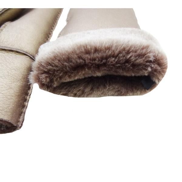 Metal Hand Sewn Winter Leather Mitten Gloves Classic Style Customized Size