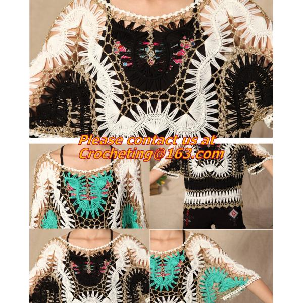 summer new sweet candy color women loose Crochet knitted blouse wears batwing hollow pullo