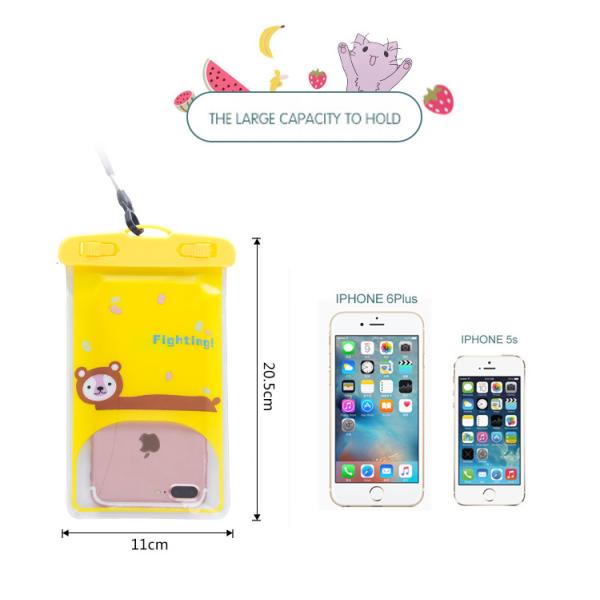 Colorful PVC Waterproof Phone Case , Animal Pattern Waterproof Mobile Phone Pouch