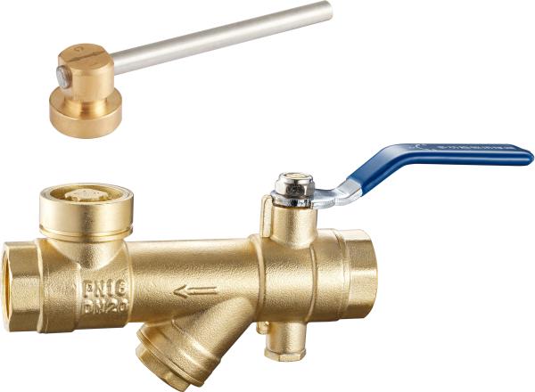 3 In 1 DN20 DN25 Magnetic Lockable Ball Valve Built-In Strainer / Anti-Theft