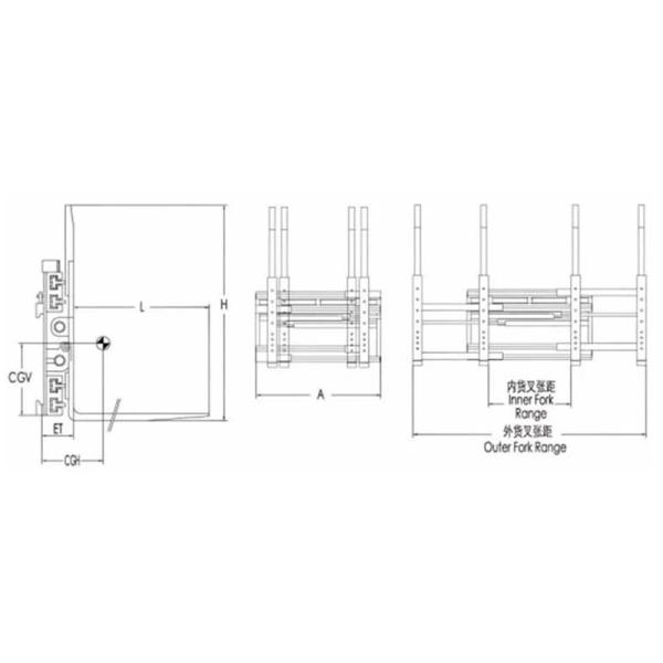 Class 2 Forklift Truck Attachments Flexible Single / Double Pallet Handler
