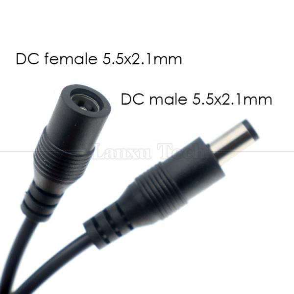 12V Hombre a Mujer 5.5x2.1 Barril Jack DC Power Led Dimmer Switch Cable para luz LED