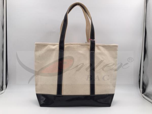 Beige Canvas Washable Tote Bag , Personalized Canvas Tote Bags 32*29.5*13.5 Cm