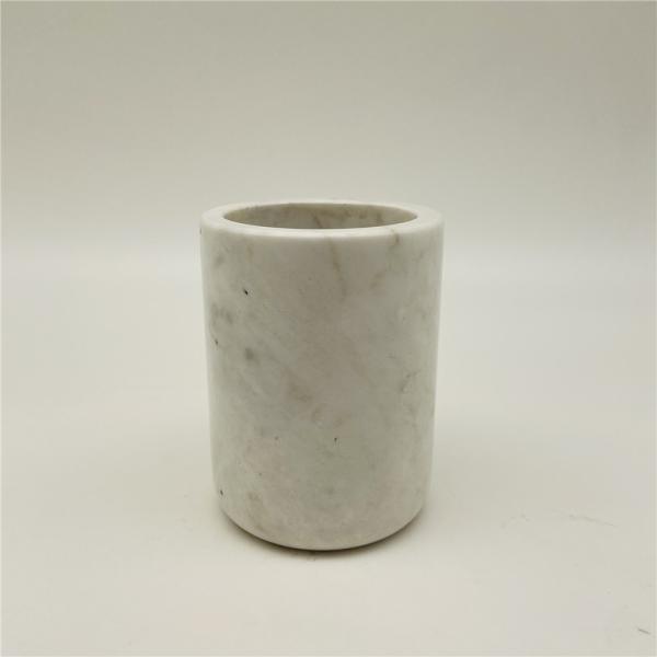 Nature Mable Accessories Set Round Shape Kalala White Marble Hand Soap Dispenser