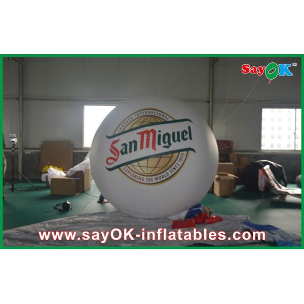 Advertising White 2M Inflatable Balloon Helium Blimp Balloon 0.18mm PVC