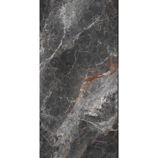 Modern 600x1200mm Porcelain Tile High-Gloss Dark Black Design for Interior Villa Wall & Floor Decoration