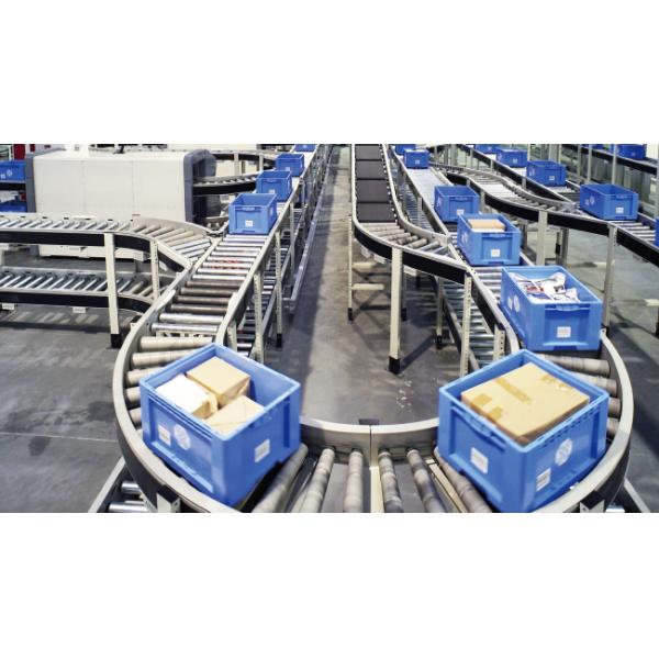 Carton Sorting Conveyor System Flexible Gravity Roller Conveyor System Logistics Sorting Warehouse Storage Rack