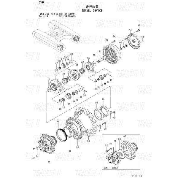 ZX330 Travel Planetary Sun Gear 3075005 Hardness for Planetary Reducer