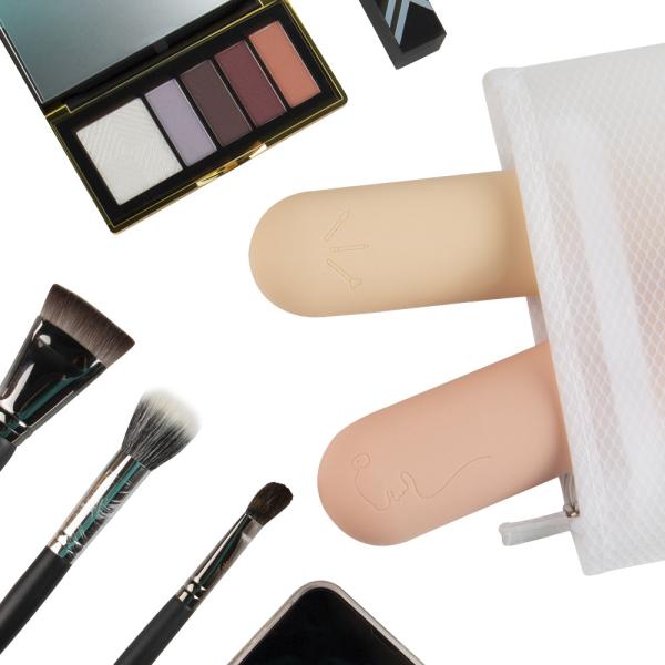 Bolsa de cosméticos de silicona portátil de viaje personalizada de gran venta en 2025, bolsa de almacenamiento de maquillaje