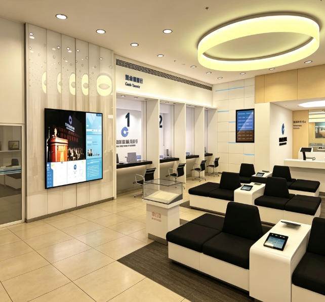 Full Set Financial Furniture Bank Reception Counter Customized