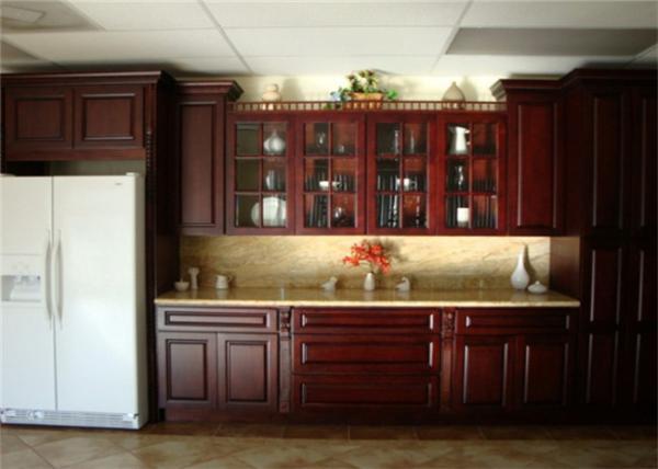 Marble stone Countertop Solid Wood Kitchen Furniture , White Closeout Kitchen Cabinets