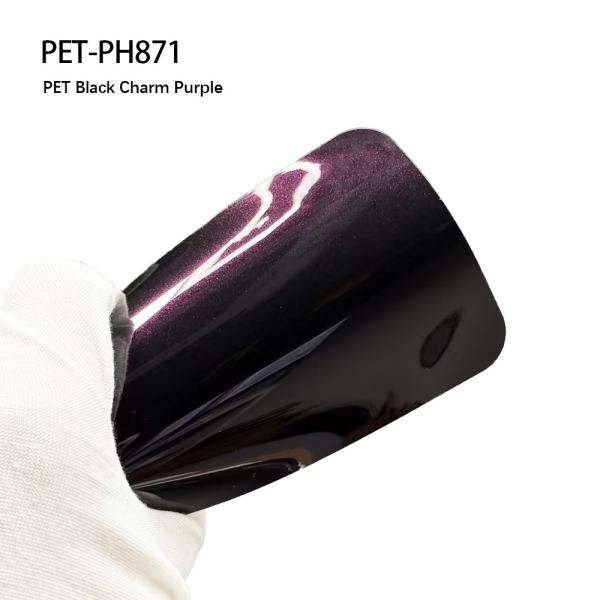 PET-PH871 PET Noir Charme Pourpre 7.5mil Enveloppe de peinture de couleur pour voitures