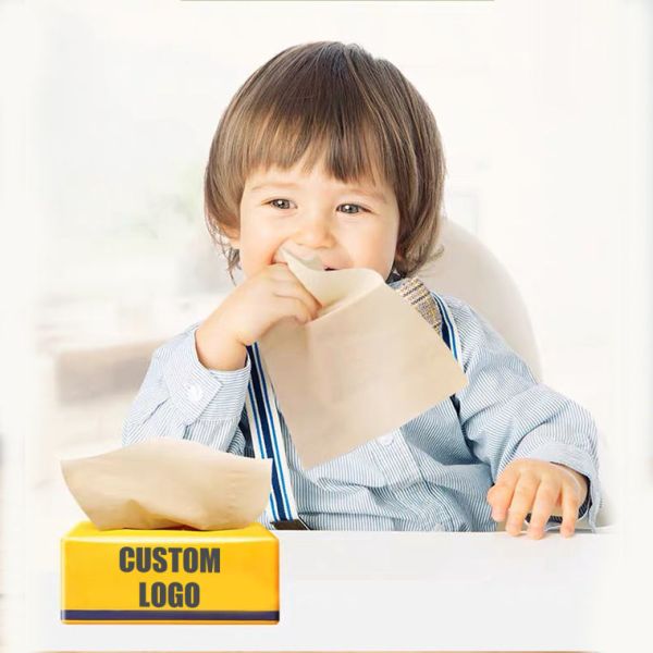 Wholesale Custom Comfortable Restaurant Dinner Napkins Facial Bamboo Tissue with logo