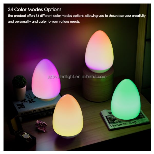 Wobbler Egg Mood Lamp Cordless Portable Table Light 2700K With 32 Variations Remote Controlled