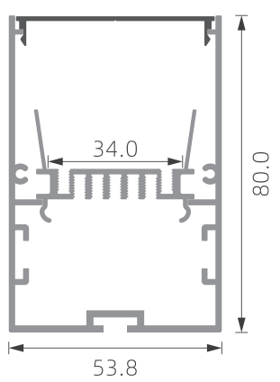 Водитель приведенный профиля Width54mm High80mm прокладки алюминиевый в профиле СИД алюминиевом с объективом