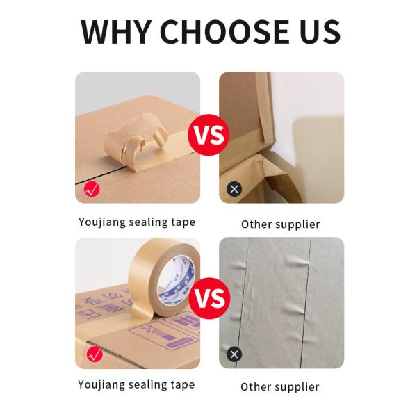 Customized Self Adhesive Custom Printed Waterproof Splicing Box Sealing Packing Adhesive Tape Kraft Paper Tape