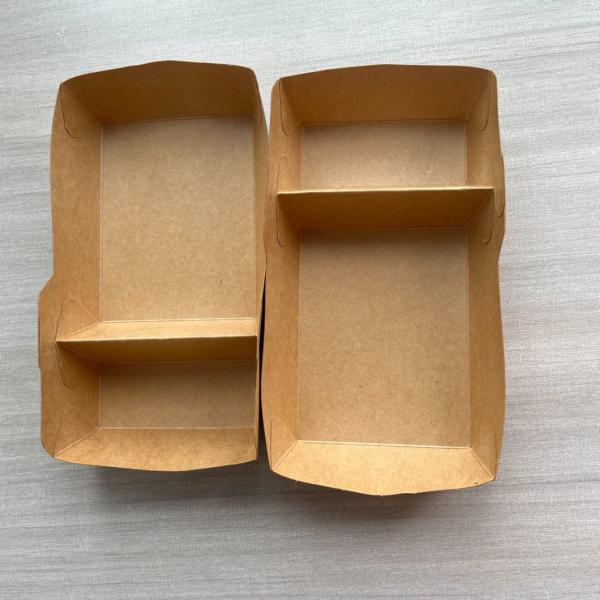 0.33mm Thickness Brown/White Kraft Paper Disposable Sushi Container Food Packaging Box