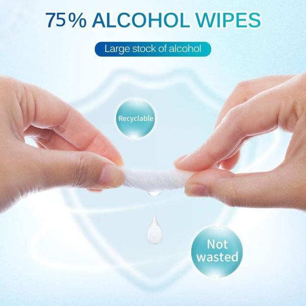 100Pcs Disposable 75% Alcohol Cotton Wipes Individually Wrapped