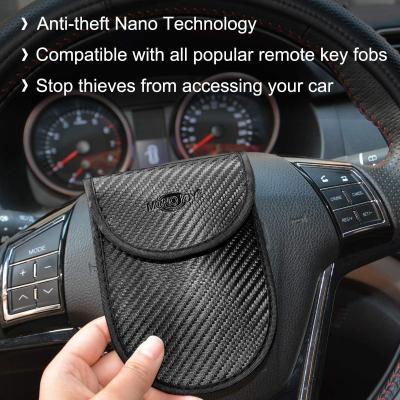 Anti Thief Key Blocking Pouch , RFID Signal Blocking Bag For Car Key Fob