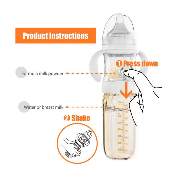 Multifunction food grade 240ml 3 in 1 quick brew instant  Glass baby feeding milk bottle with Thermostat bottle warmer