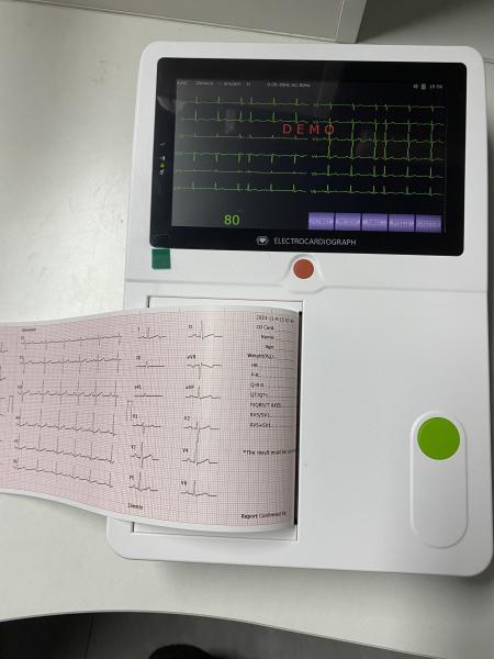 12 Chumbo 6 Canal Electrocardiógrafo Máquina de Ecg Três Canais