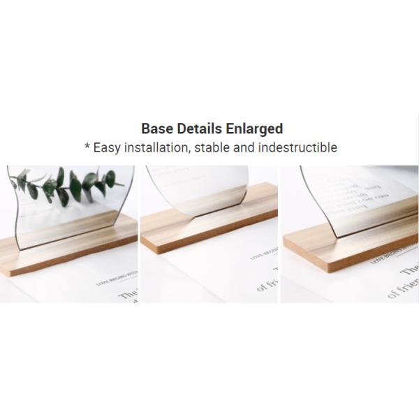 Curvy Portable Lighted Makeup Mirror Wood Stand For Vanity