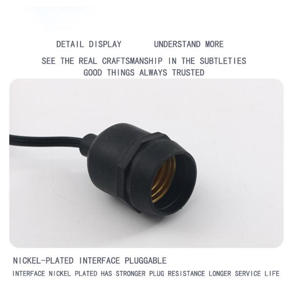 Diameter 7.5mm E27 Garden Decorative Light Power Cord