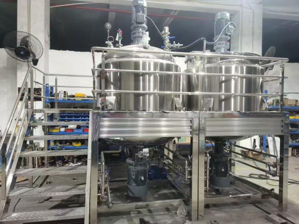 Equipo combinado homogeneizador emulsificador al vacío fijo de 2000L para crema