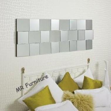 Faceted Angled Modern Wall Mirrors Decorative For Bedroom / Dining Room